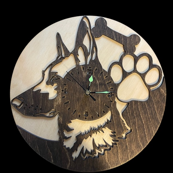 Dog Clock, 11" Paw-some Timekeeping: Laser-Cut Wooden Clocks - Picture 4 of 6